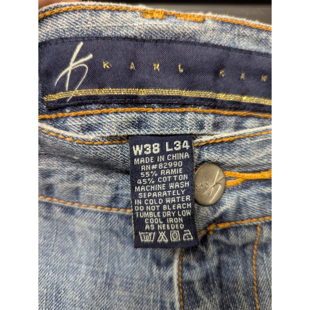 Vintage Karl Kani Baggie Big Pockets Y2K Jeans Button Belt Loops  Tupac 90's RAP